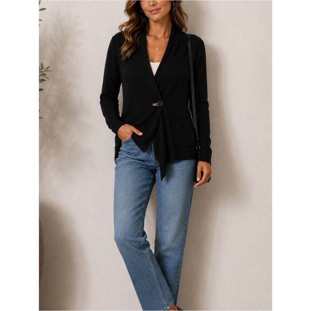 Brunello Cucinelli Cashmere Single Button Cardigan Sweater In Black Size XXL